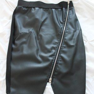 Faux leather black skirt